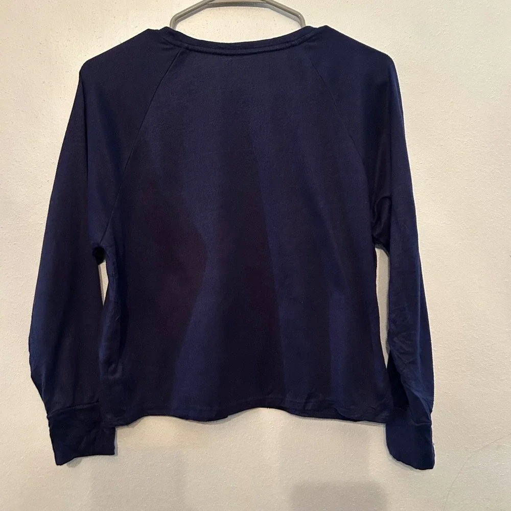 Justice Girls Navy Graphic Long Sleeve Top I Need‎ a Day Between